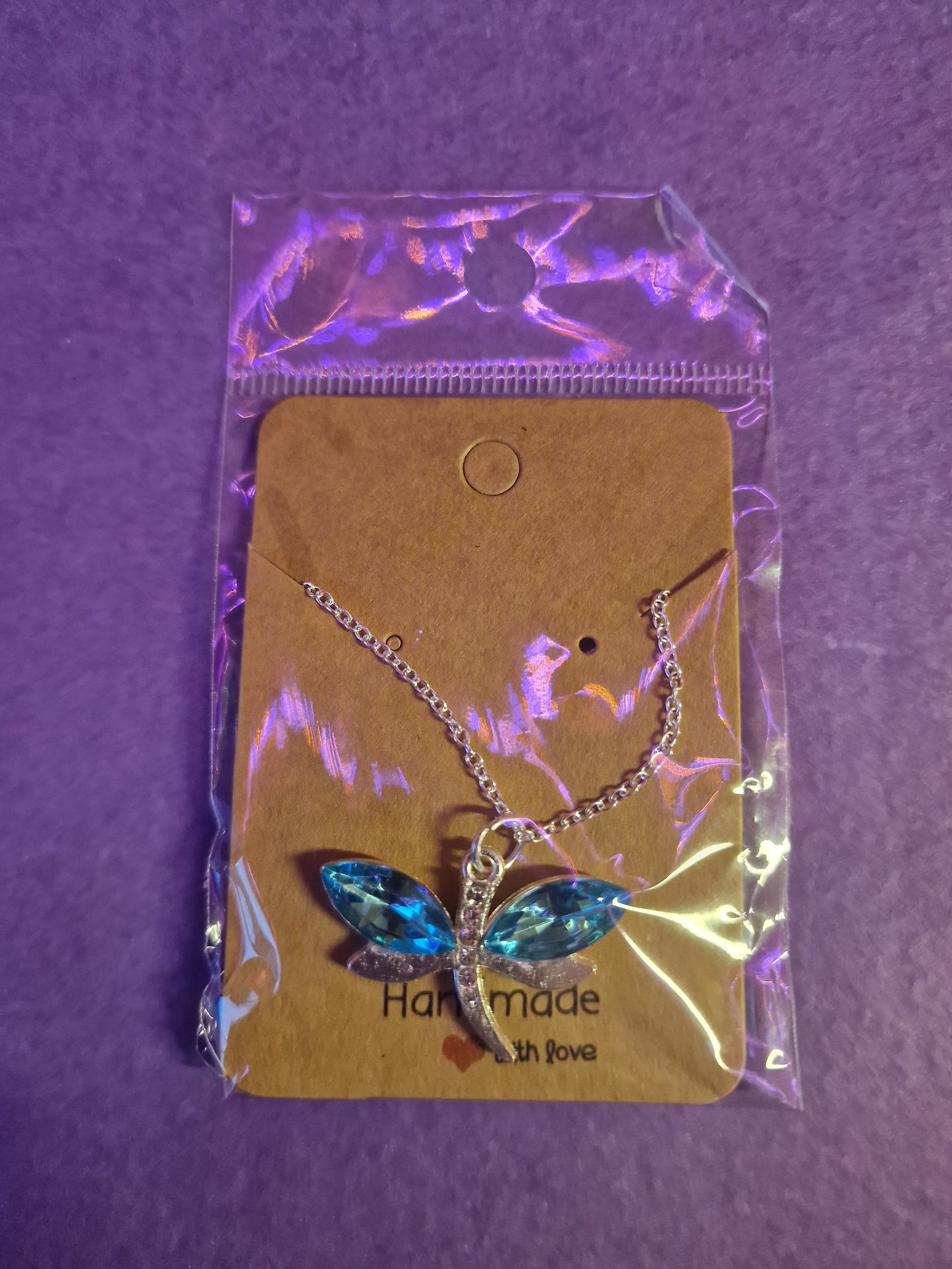 Dragonfly Necklace (Light Blue)