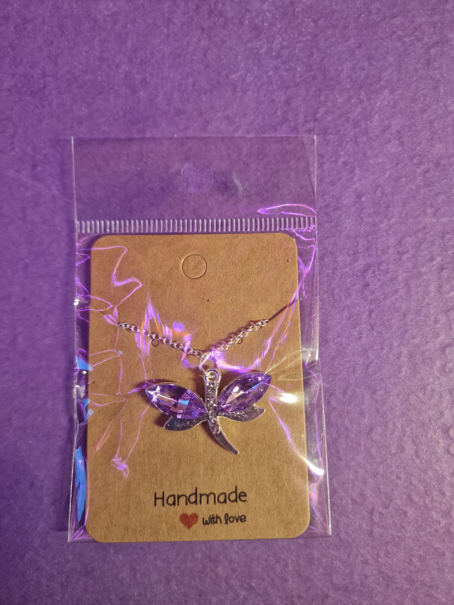 Dragonfly Necklace (Purple)