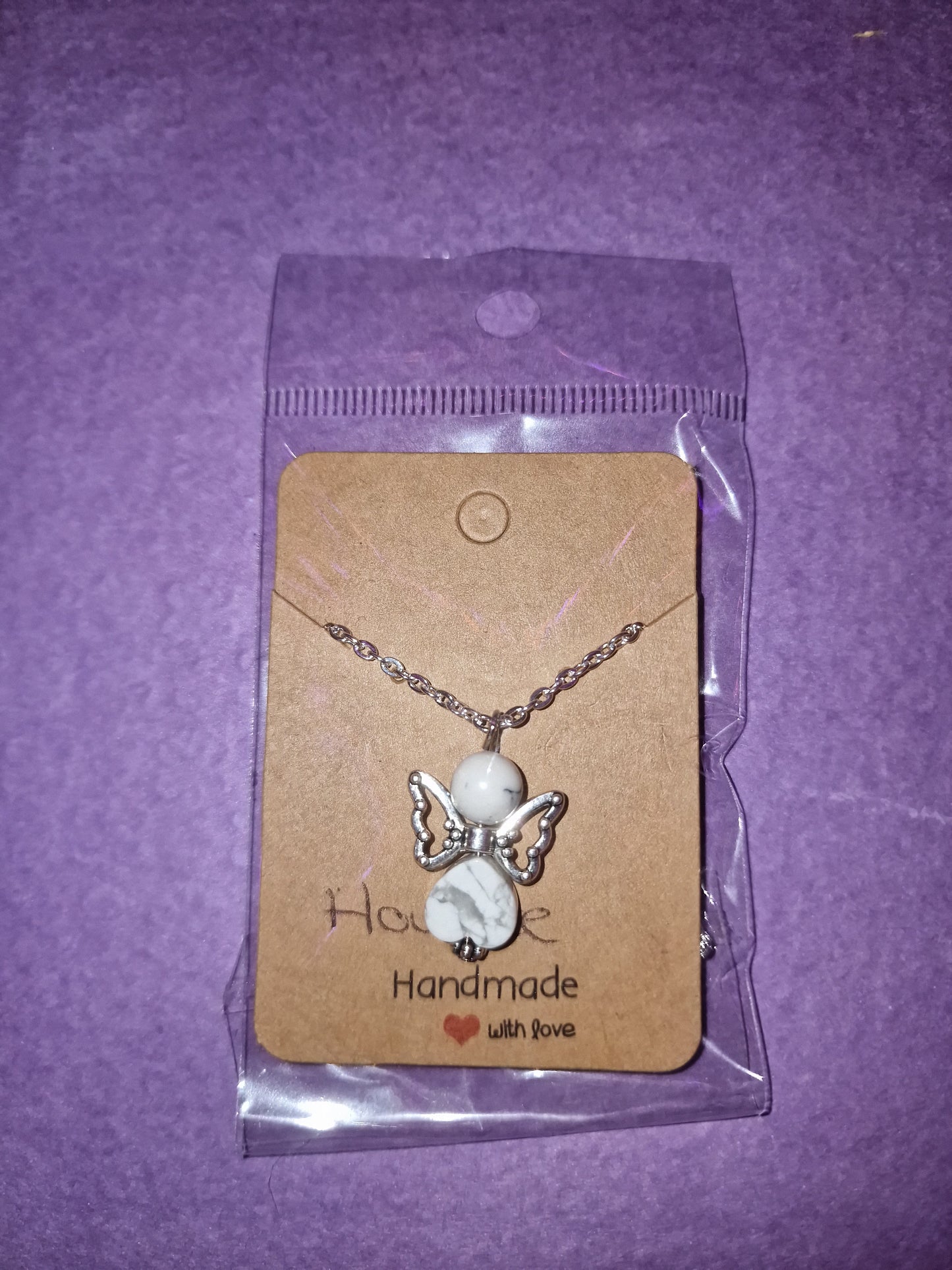 Howlite Angel Necklace