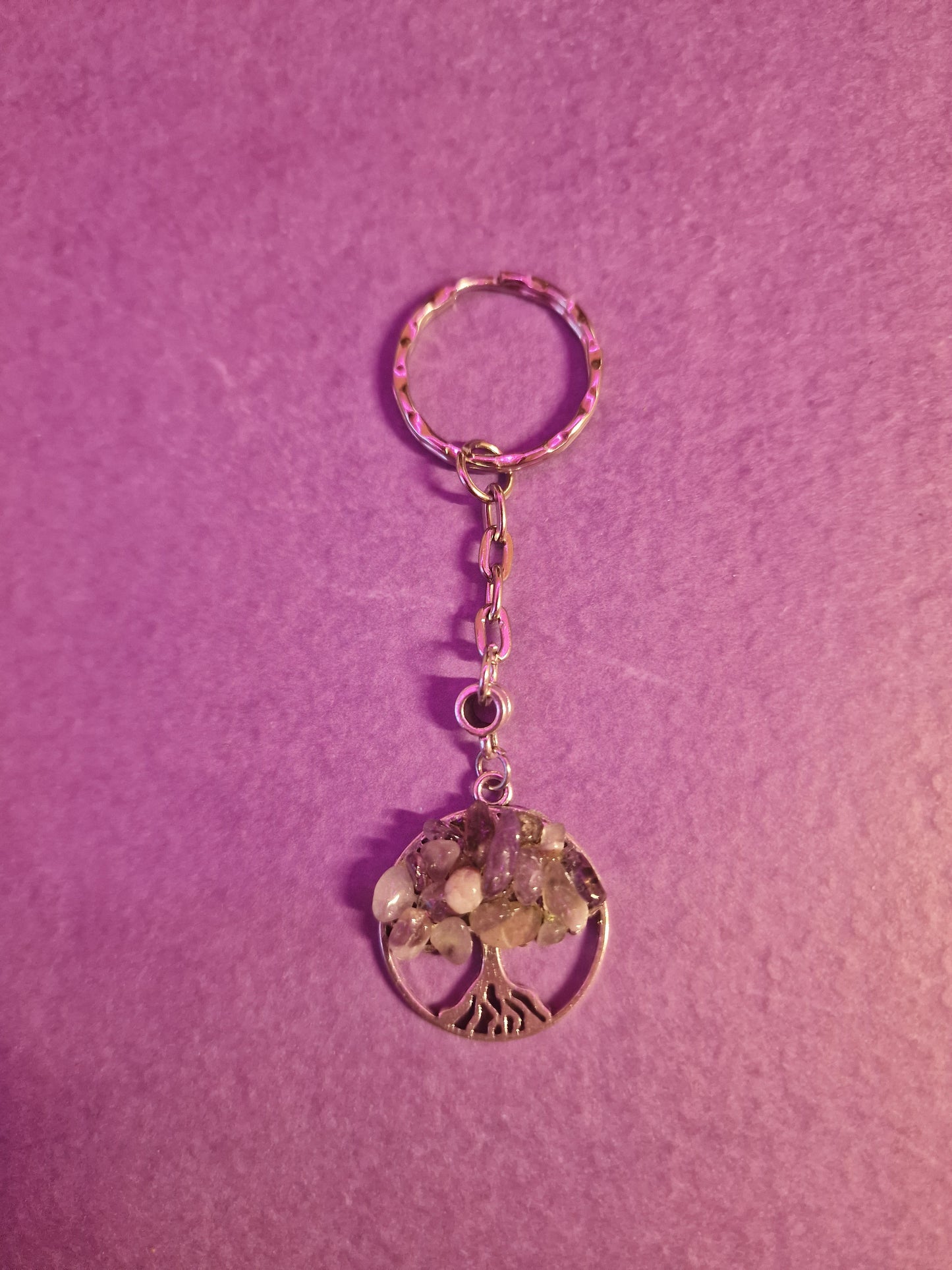 Amethyst Tree of Life Keyring